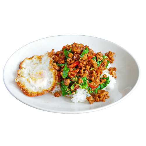 ข้าวกระเพราหมู + ไข่ดาว